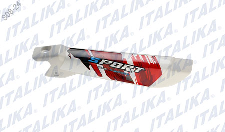 CUBIERTA AMORTIGUADOR IZQ BLANCO ROJO