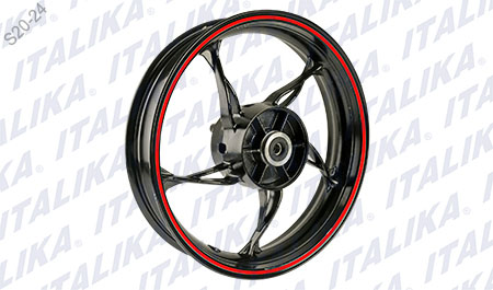 RIN TRAS NEGRO FILO ROJO