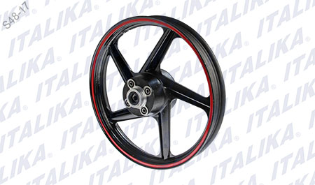 RIN TRAS NEGRO FILO ROJO