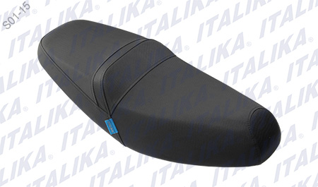 [F03010146] ASIENTO NEGRO ETIQUETA AZUL CIAN