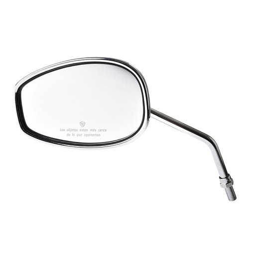 [F10010262] ESPEJO IZQ CROMADO CON LOGO Y LEYENDA